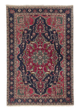 20534 Persian Rug Bakhtiari Handmade Area Tribal 5'7'' x 8'2'' -6x8- Red Blue Geometric Design