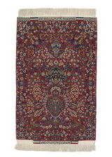 20949 Persian Rug Isfahan Handmade Area Traditional 2'2'' x 3'6'' -2x4- Red Floral Vase Animals Design