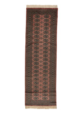 21422 Oriental Rug Pakistani Handmade Runner Tribal 2'7'' x 8'1'' -3x8- Pink Bokhara Elephant Foot Design