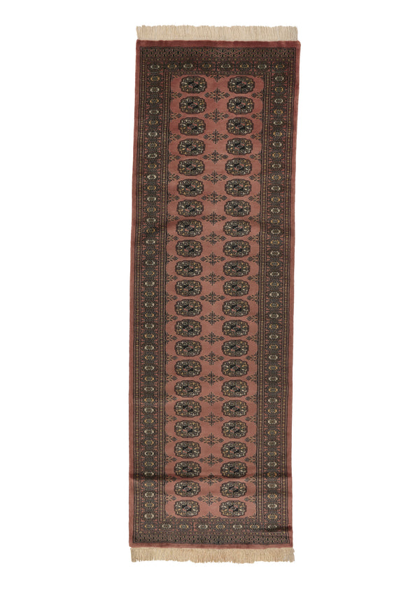 21422 Oriental Rug Pakistani Handmade Runner Tribal 2'7'' x 8'1'' -3x8- Pink Bokhara Elephant Foot Design