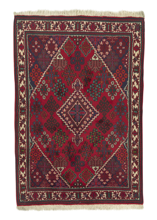 2149 Persian Rug Meymeh Handmade Area Traditional 3'7'' x 5'4'' -4x5- Red Floral Design