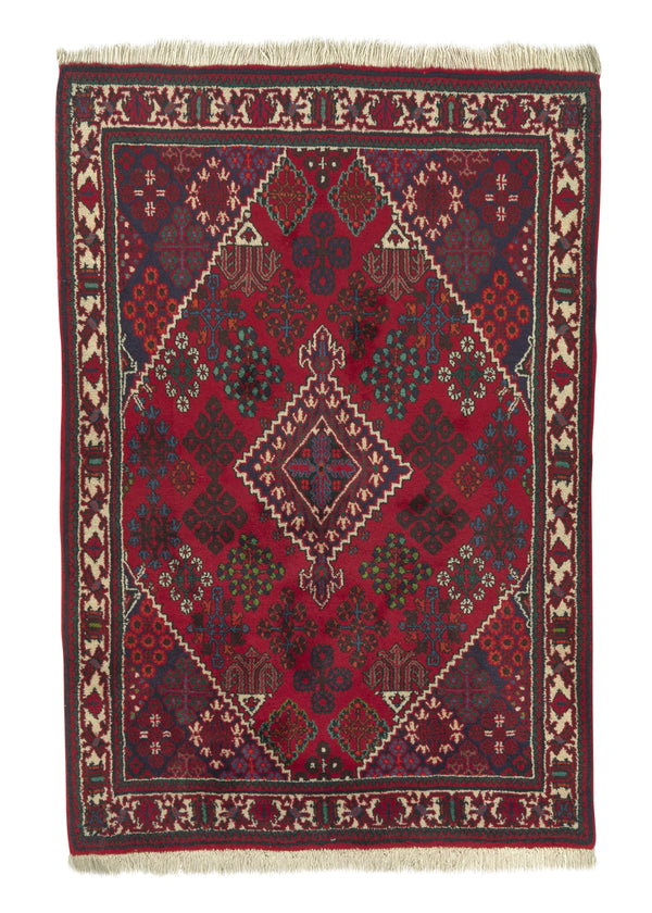 2149 Persian Rug Meymeh Handmade Area Traditional 3'7'' x 5'4'' -4x5- Red Floral Design