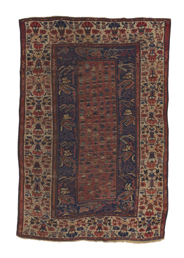 21539 Persian Rug Afshar Handmade Area Antique Tribal 5'5'' x 8'2'' -5x8- Orange Blue Geometric Design