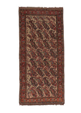 21634 Persian Rug Ghashghaei Handmade Area Antique Tribal 6'2'' x 12'9'' -6x13- Red Whites Beige Mother And Daughter Paisley Boteh Design