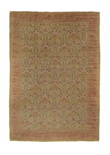 21641 Oriental Rug Turkish Handmade Area Antique Tribal 6'7'' x 9'6'' -7x10- Whites Beige Oushak Geometric Design