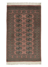 21687 Persian Rug Turkmen Handmade Area Tribal 2'7'' x 4'3'' -3x4- Pink Bokhara Design