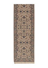 21695 Oriental Rug Chinese Handmade Runner Traditional 2'6'' x 12'0'' -3x12- Whites Beige Blue Floral Design