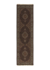 22024 Persian Rug Tabriz Handmade Runner Traditional 2'9'' x 9'5'' -3x9- Blue Green Mahi Fish Design
