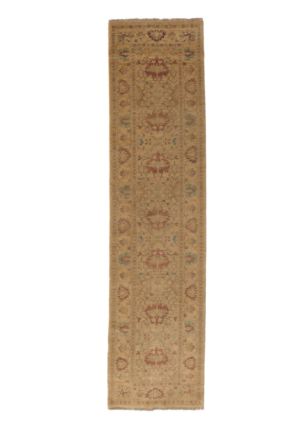 22553 Oriental Rug Pakistani Handmade Runner Transitional 2'7'' x 10'6'' -3x11- Whites Beige Oushak Design