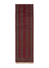 22633 Oriental Rug Pakistani Handmade Runner Tribal 2'6'' x 10'0'' -3x10- Red Bokhara Elephant Foot Design