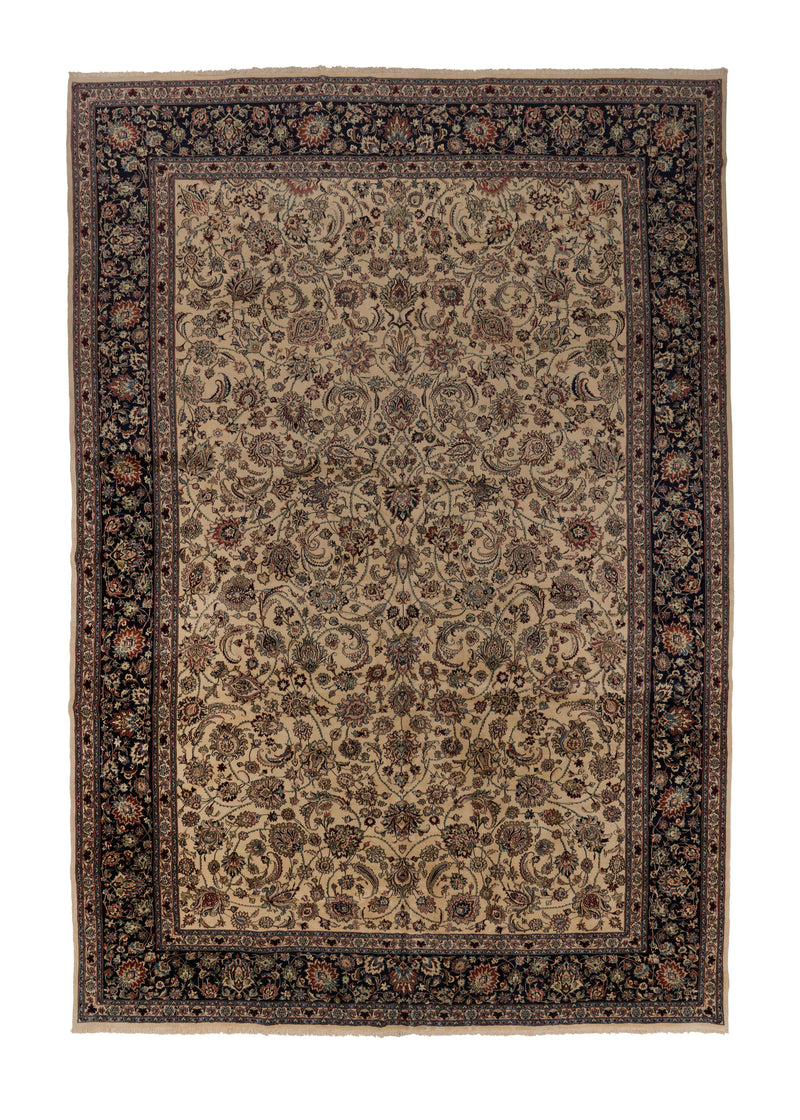 22661 Persian Rug Mashhad Handmade Area Traditional 13'0'' x 19'6'' -13x20- Whites Beige Blue Floral Design