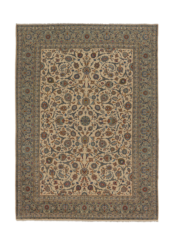 22668 Persian Rug Kashan Handmade Area Traditional 9'1'' x 12'9'' -9x13- Red Floral Design