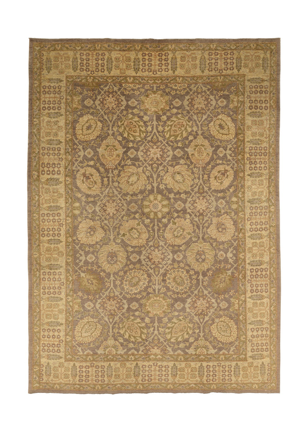 22825 Oriental Rug Pakistani Handmade Area Transitional 7'0'' x 9'10'' -7x10- Gray Yellow Gold Oushak Floral Design