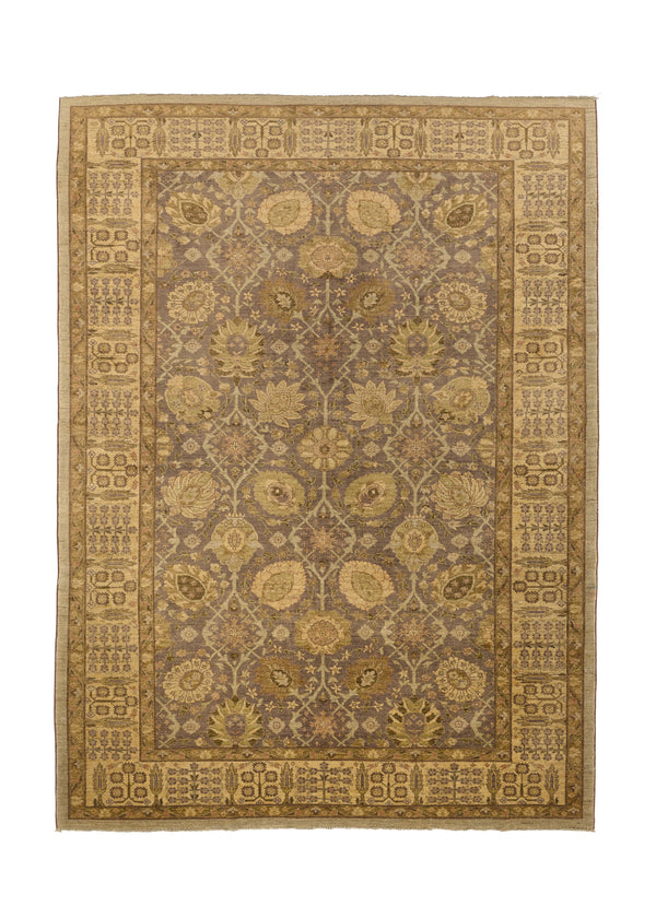 22843 Oriental Rug Pakistani Handmade Area Transitional 7'0'' x 9'6'' -7x10- Gray Yellow Gold Oushak Floral Design