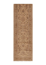 22953 Oriental Rug Pakistani Handmade Runner Transitional Neutral 2'5'' x 12'1'' -2x12- Whites Beige Floral Oushak Design