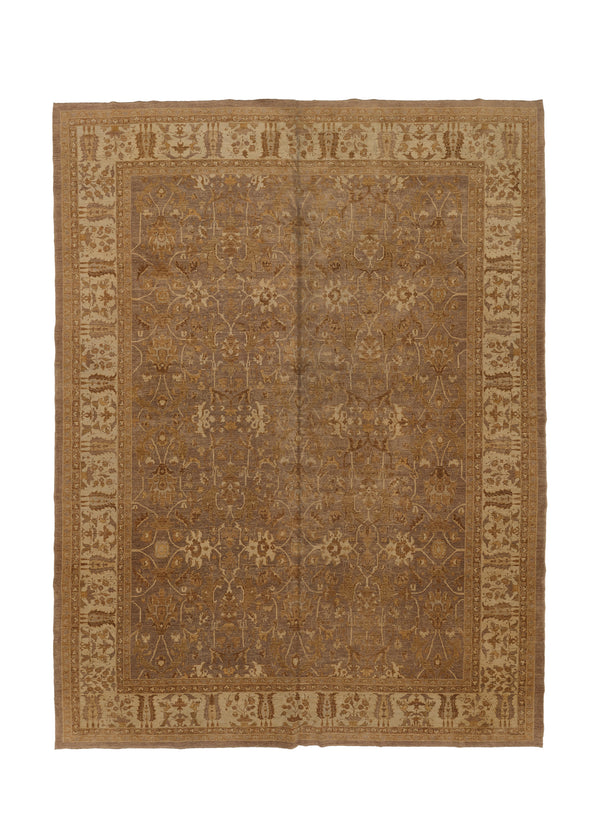 23016 Oriental Rug Pakistani Handmade Area Transitional 11'8'' x 15'5'' -12x15- Whites Beige Brown Yellow Gold Floral Oushak Design