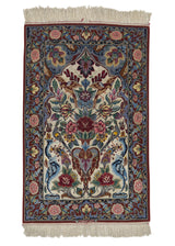 24100 Persian Rug Isfahan Handmade Area Traditional 2'3'' x 3'5'' -2x3- Red Pink Blue Vase Animals Design