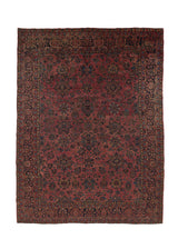 24104 Persian Rug Sarouk Handmade Area Antique Traditional 8'9'' x 11'9'' -9x12- Red Floral Design