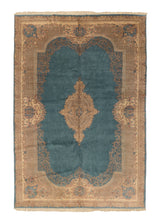 24379 Persian Rug Kerman Handmade Area Traditional 11'9'' x 17'6'' -12x18- Blue Whites Beige Open Field Floral Design