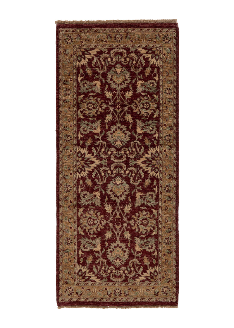24681 Oriental Rug Pakistani Handmade Area Runner Transitional 2'6'' x 5'11'' -3x6- Red Floral Oushak Design