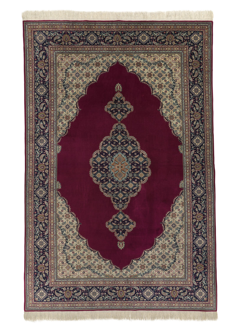 24699 Oriental Rug Chinese Handmade Area Traditional 6'0'' x 9'0'' -6x9- Red Whites Beige Open Field Herati Design