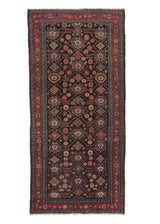 24714 Persian Rug Malayer Handmade Area Runner Antique Tribal 4'1'' x 9'0'' -4x9- Blue Red Geometric Design