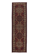 25100 Persian Rug Sarab Handmade Runner Tribal Vintage 3'3'' x 10'9'' -3x11- Red Geometric Design