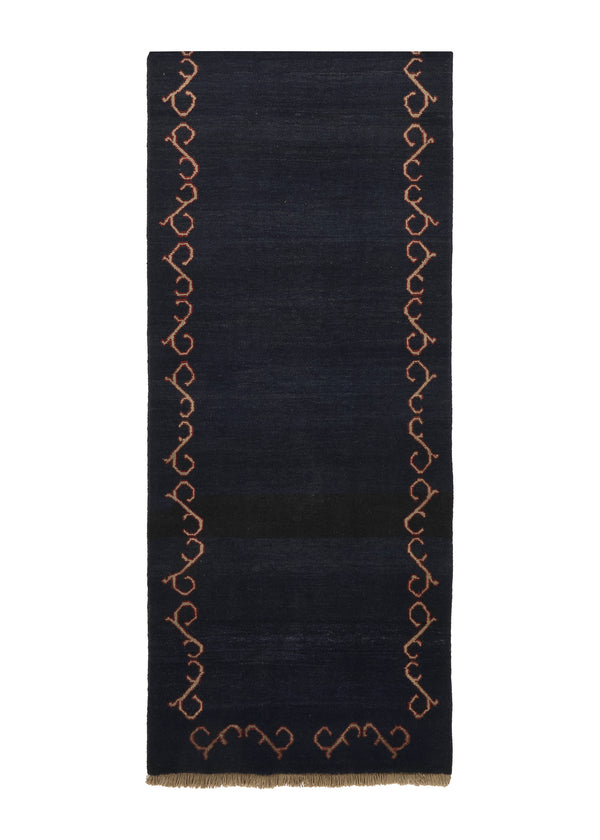 25299 Persian Rug Mahal Handmade Runner Tribal 2'7'' x 10'1'' -3x10- Blue Open Plain Design