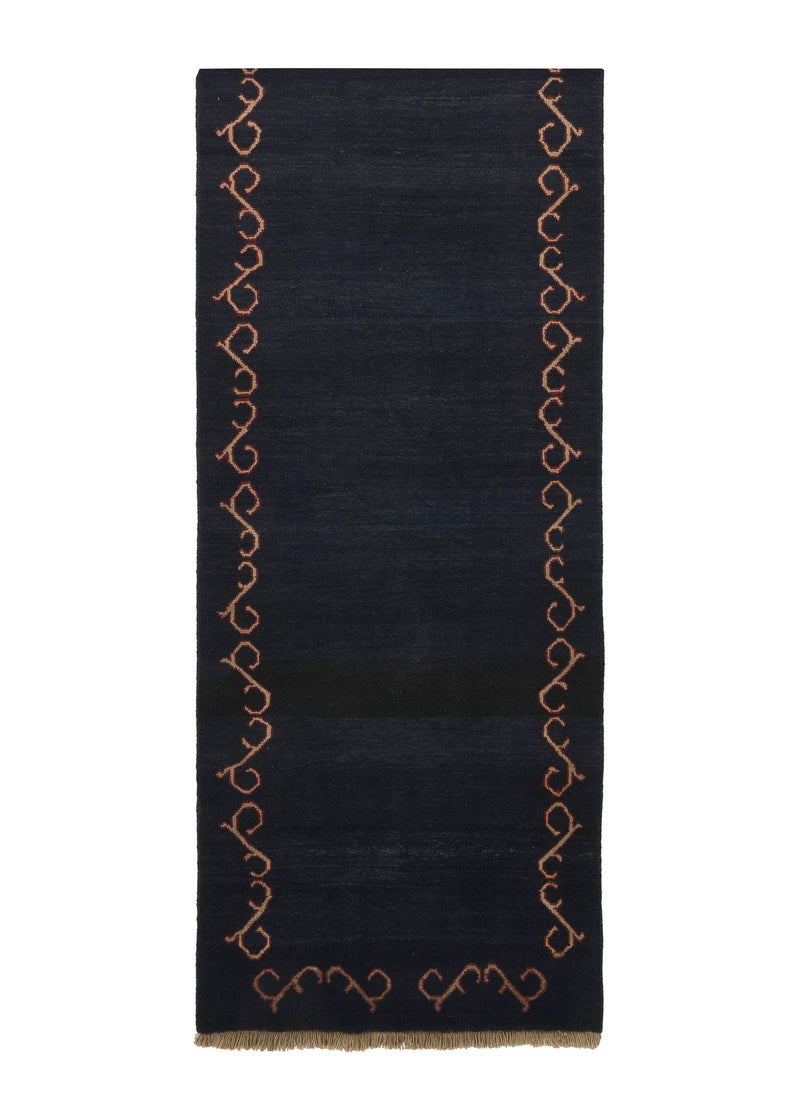 25299 Persian Rug Mahal Handmade Runner Tribal 2'7'' x 10'1'' -3x10- Blue Open Plain Design