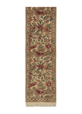 25432 Oriental Rug Pakistani Handmade Runner Transitional 2'6'' x 11'2'' -3x11- Whites Beige Pink Green Pictorial Floral Design