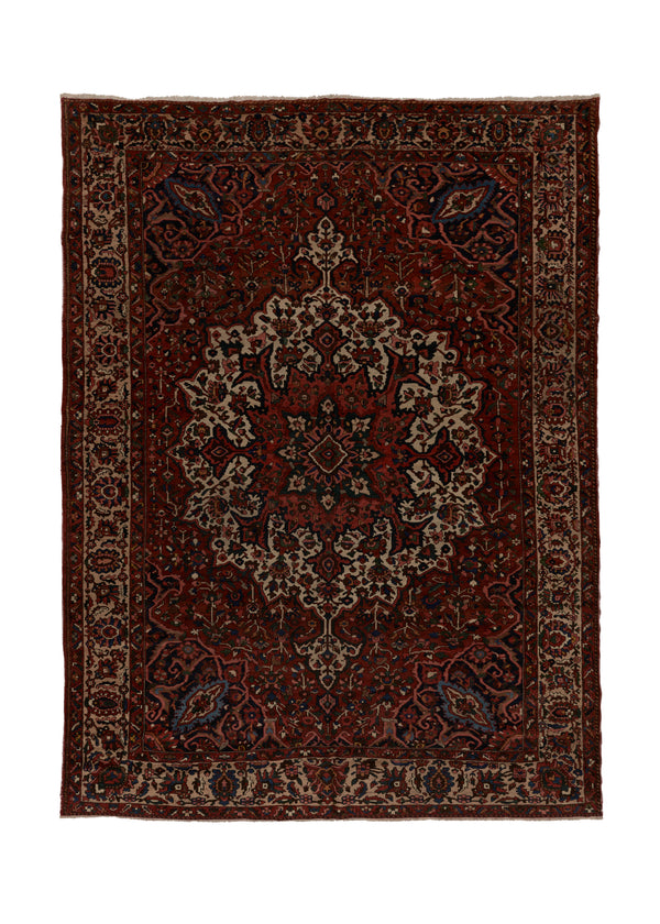 25574 Persian Rug Bakhtiari Handmade Area Tribal Vintage 11'8'' x 15'4'' -12x15- Red Geometric Design