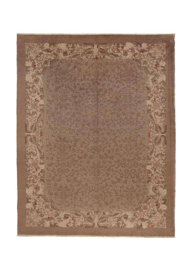 25787 Oriental Rug Chinese Handmade Area Traditional 9'2'' x 11'7'' -9x12- Whites Beige Brown Nichols Animals Geometric Design