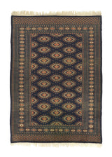 25798 Oriental Rug Pakistani Handmade Area Tribal 4'1'' x 5'9'' -4x6- Blue Orange Bokhara Design