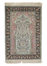 25802 Oriental Rug Kashmiri Handmade Area Traditional 2'7'' x 4'0'' -3x4- Pink Black Yellow Gold Floral Design