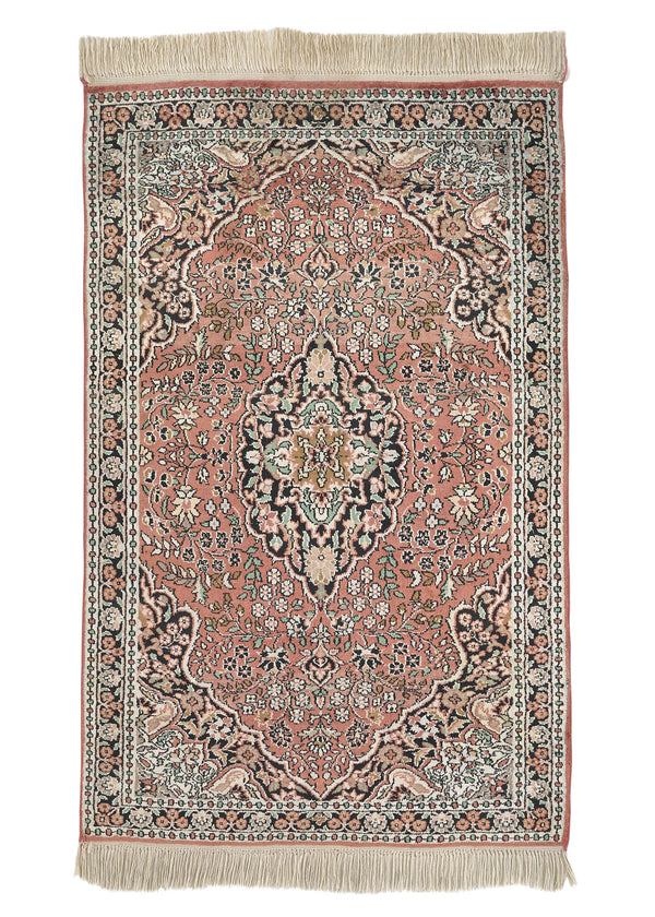 25804 Oriental Rug Kashmiri Handmade Area Traditional 2'8'' x 4'0'' -3x4- Pink Floral Design