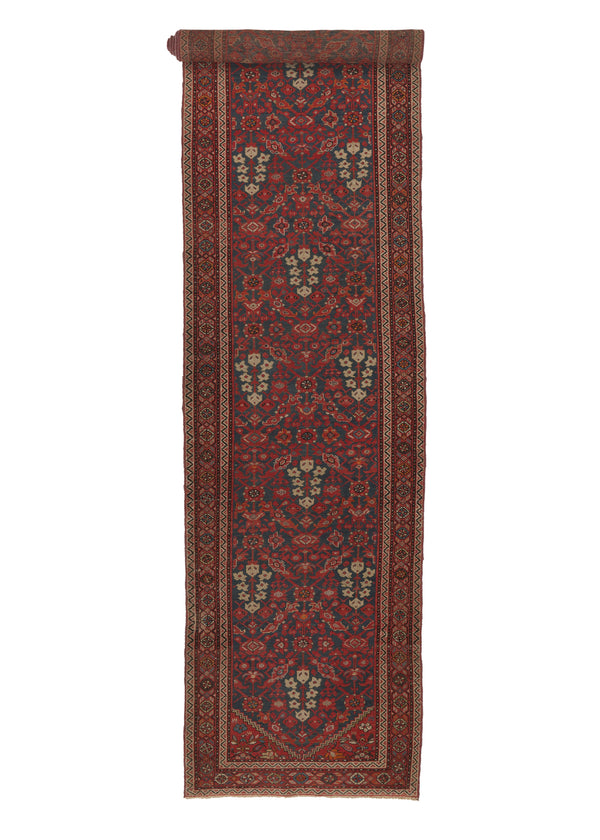 25843 Persian Rug Malayer Handmade Runner Antique Traditional 3'5'' x 17'3'' -3x17- Red Blue Floral Design