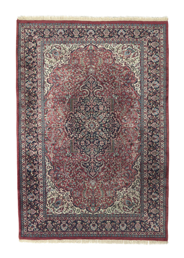 25911 Oriental Rug Pakistani Handmade Area Traditional 4'1'' x 5'1'' -4x5- Red Floral Design