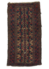 25953 Persian Rug Baloch Handmade Area Runner Antique Tribal 1'8'' x 3'1'' -2x3- Red Blue Geometric Design