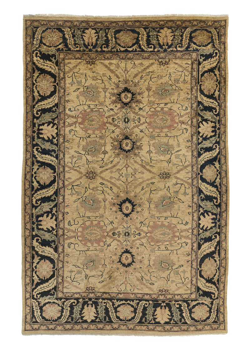 25966 Oriental Rug Pakistani Handmade Area Transitional 6'9'' x 9'10'' -7x10- Whites Beige Black Oushak Design