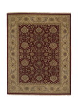 26237 Oriental Rug Indian Handmade Area Transitional 9'3'' x 12'0'' -9x12- Red Whites Beige Jaipur Floral Design