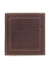 26308 Persian Rug Tabriz Handmade Area Square Traditional 6'8'' x 7'0'' -7x7- Red Blue Mahi Fish Design