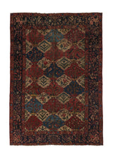 26640 Persian Rug Bakhtiari Handmade Area Tribal Vintage 11'0'' x 15'5'' -11x15- Red Blue Garden Design