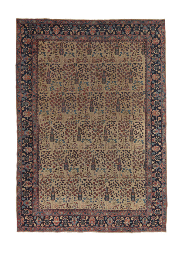 26879 Persian Rug Tabriz Handmade Area Traditional 8'4'' x 11'11'' -8x12- Whites Beige Blue Tree of Life Floral Design