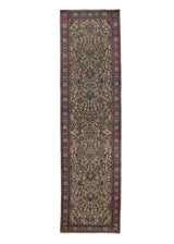 27046 Persian Rug Yazd Handmade Runner Traditional 3'1'' x 11'0'' -3x11- Whites Beige Blue Red Floral Design