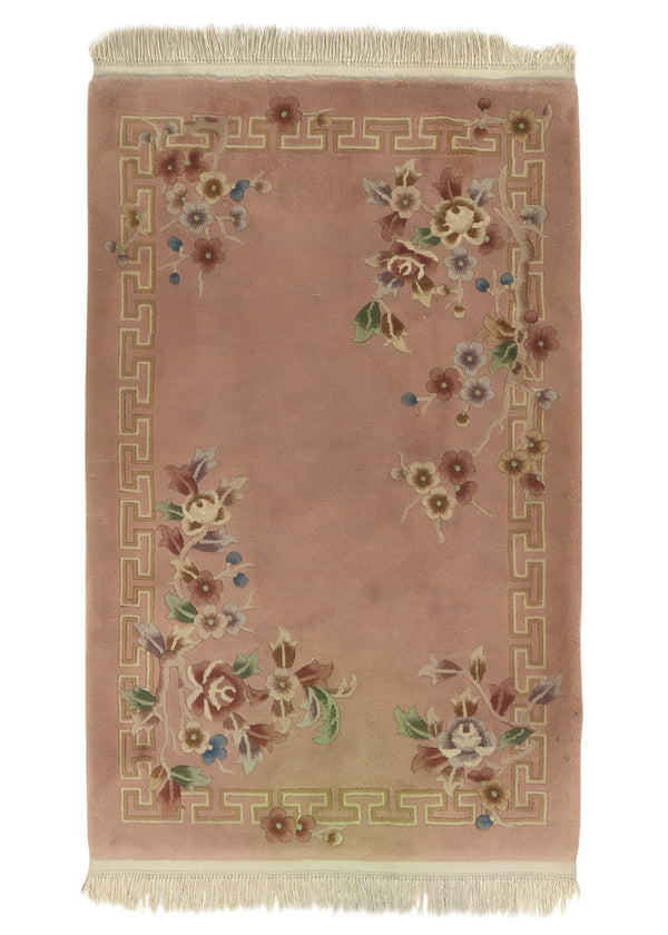 27126 Oriental Rug Chinese Handmade Area Traditional 3'6'' x 5'6'' -4x6- Pink Carved Nichols Design