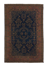 27199 Oriental Rug Turkish Handmade Area Antique Traditional 7'10'' x 12'0'' -8x12- Blue Red Floral Design