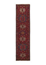 27450 Persian Rug Gharajeh Handmade Runner Tribal Vintage 2'4'' x 9'0'' -2x9- Red Geometric Design