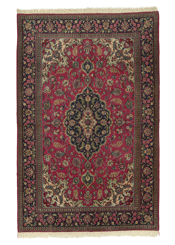 27540 Persian Rug Qum Handmade Area Traditional Traditional 4'6'' x 6'11'' -5x7- Pink Floral Design