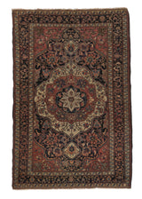 27649 Persian Rug Farahan Handmade Area Antique Traditional 4'3'' x 6'4'' -4x6- Orange Floral Design