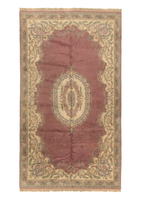 27666 Oriental Rug Indian Handmade Area Traditional 11'9'' x 19'11'' -12x20- Pink Open Field Floral Design